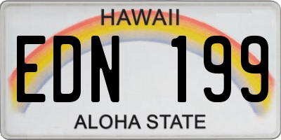HI license plate EDN199