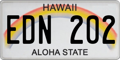 HI license plate EDN202