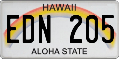 HI license plate EDN205