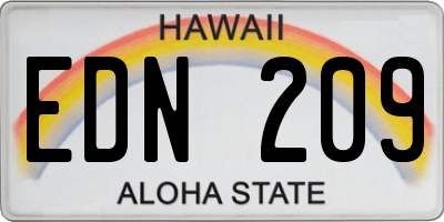 HI license plate EDN209