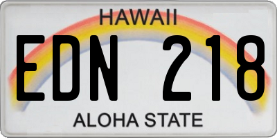 HI license plate EDN218