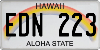 HI license plate EDN223