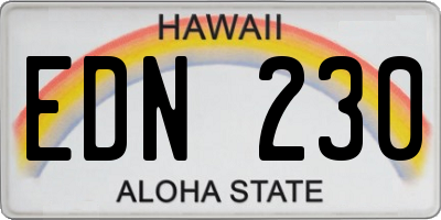 HI license plate EDN230