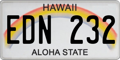 HI license plate EDN232