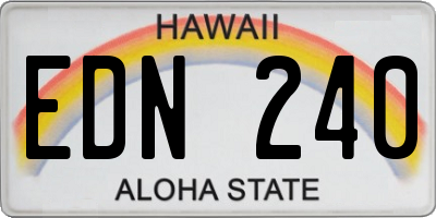 HI license plate EDN240