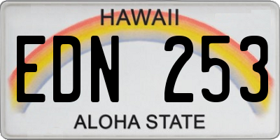 HI license plate EDN253