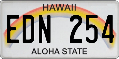 HI license plate EDN254