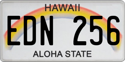 HI license plate EDN256
