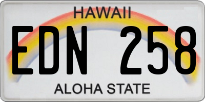 HI license plate EDN258