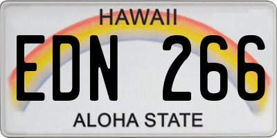 HI license plate EDN266