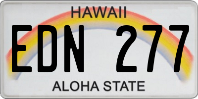HI license plate EDN277
