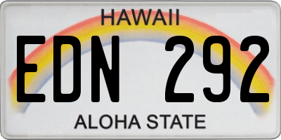 HI license plate EDN292