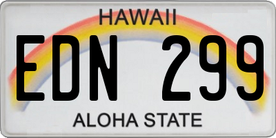 HI license plate EDN299