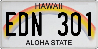 HI license plate EDN301