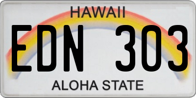 HI license plate EDN303