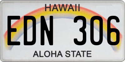 HI license plate EDN306