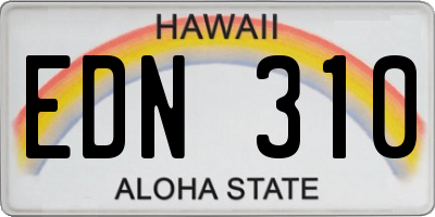 HI license plate EDN310