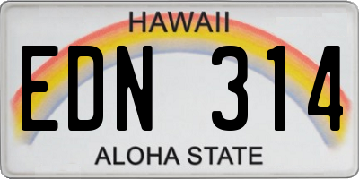 HI license plate EDN314