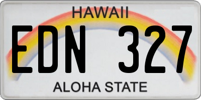 HI license plate EDN327