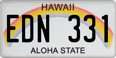HI license plate EDN331