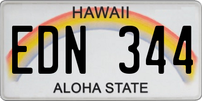 HI license plate EDN344