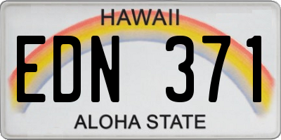 HI license plate EDN371