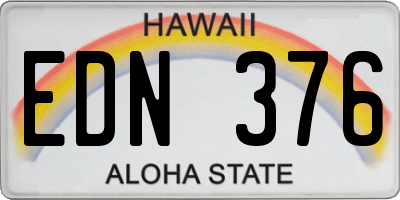 HI license plate EDN376