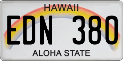 HI license plate EDN380