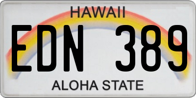 HI license plate EDN389