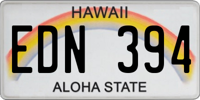 HI license plate EDN394