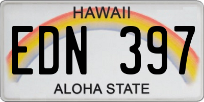 HI license plate EDN397