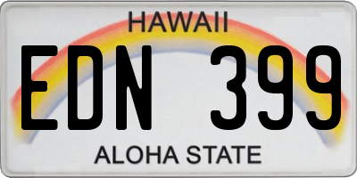 HI license plate EDN399