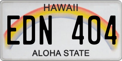 HI license plate EDN404