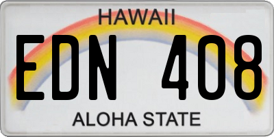 HI license plate EDN408