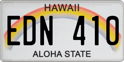HI license plate EDN410