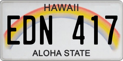 HI license plate EDN417