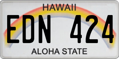 HI license plate EDN424