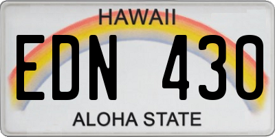 HI license plate EDN430