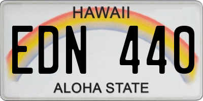 HI license plate EDN440