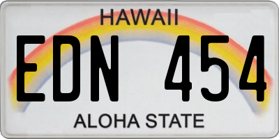 HI license plate EDN454