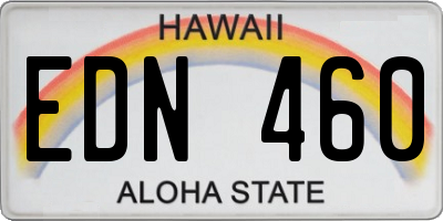 HI license plate EDN460