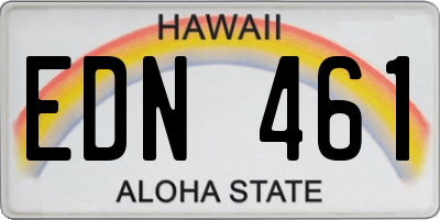 HI license plate EDN461