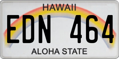 HI license plate EDN464