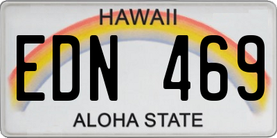 HI license plate EDN469