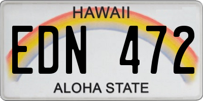 HI license plate EDN472