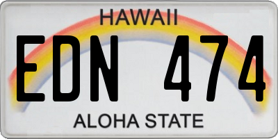 HI license plate EDN474