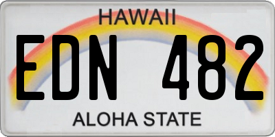 HI license plate EDN482