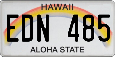HI license plate EDN485