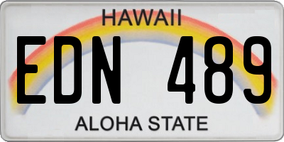 HI license plate EDN489