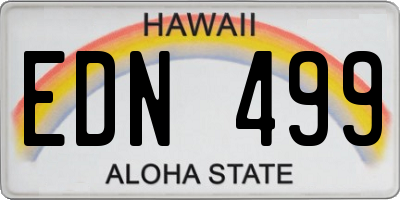 HI license plate EDN499